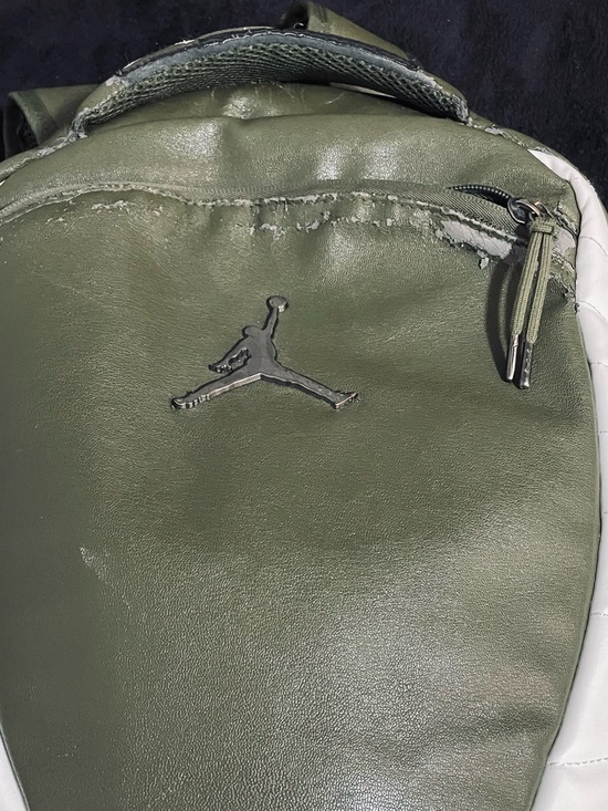 Jordan Other - Jordan Olive Green and White Leather Backpack